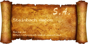 Steinbach Ambos névjegykártya